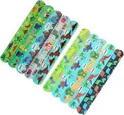 COMNESTBI 50Pcs Softer Slap Bracelets with Fun Dinosaur Printing Lightweight Wrist Decorations for Unique Design Random Styles Included