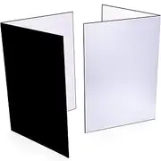 (2 Pcs) Light Reflector 3 in 1 Photography Reflector Cardboard, A4 (12x8 Inch) Size Folding Light Diffuser Board for Still Life, Product and Food Photo Shooting - Black, Silver and White, 2 Pack