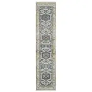 2'6"x11'8" Winter White Hand Knotted Viss Design Wool Runner Oriental Rug G65893