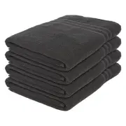 4x Charcoal 160cm x 90cm Cotton Bath Sheets Large Jumbo Soft Luxury Towels