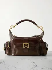 [Chloé] Chloé - Camera Medium Leather Shoulder Bag - Dark brown - One size One size Brown