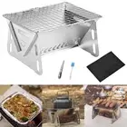 Charcoal Grill BBQ Grill Tabletop Fire-Pit Grill Stainless Steel Camping Grill