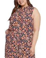 NYDJ Plus Mandarin Rose Haven Blouse & Short Set