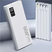 66W Travel Power Bank Charger 20000Mah Fast Charger Battery Pack With 4USB Cable