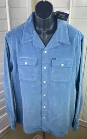 Polo Ralph Lauren Button Up Corduroy Camp Blue Shacket - Men’s XLT - NWT $168
