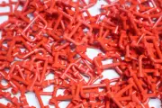 15 Lego Red, Bar 1 x 4 x 2 with Open Stud 308