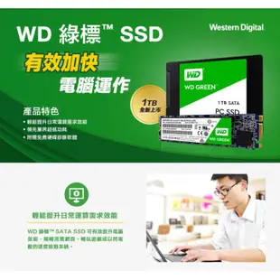 WD SSD Green 綠標 480GB 固態硬碟 3D TLC 2.5 SATA3