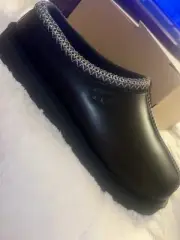 Size 12M - Black UGG Tasman Leather Regen Loafers - 1163890