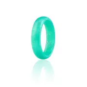 Silicone Wedding Ring - Dome Style - Metal Turquoise by ROQ for Women - 11 mm Ring