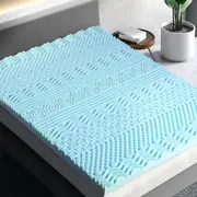 8cm 11 Zone Single Memory Foam Mattress Topper Cool Gel Bamboo Giselle Bed