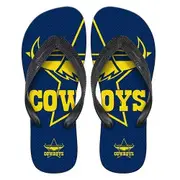 NRL Supporter Thongs - North Queensland Cowboys - Mens Size - Flip Flops - Shoe