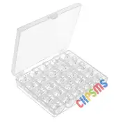 25 PLASTIC BOBBINS SPOOLS FOR SEWING MACHINE ACCESSORY WITH BOBBIN BOX