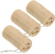 SECFOU Fibre Bath Scrubber Set 3pc Shower Wash Sponge Scrub Brush Kitchen Bath Cleaning Brush