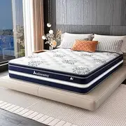 Audreamy Vienna Mattress 34cm Natural Bamboo Fabric Cooling Gel Memory Foam Plush Euro Top 7 Zone Pocket Springs Medium Firm Support Hypoallergenic Ergonomic Design (Double)