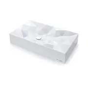 Kristall Sani-Quartz Bathroom Basin - Geometric - Above Counter Top - 715 x 415mm Satin White