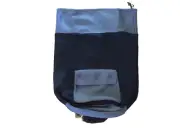 laundry duffel large adjustable sling mesh bag with pocket gray & black washable