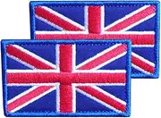 [RaymNord] 2PCS British Flag Embroidered Patches, Durable UK Banner Tag,Hook Back Badge for DIY Applique Clothes Accessories