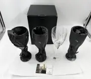 NIB! WATERFORD CRYSTAL JOHN ROCHA RED WINE GOBLETS GLASSES 9" - SET OF 4