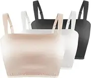 [STKARCV] Women Thin Tube Top Bra Bras Latex Cup Wireless Bralette Stretch Silk Wide Tape 3 Colors