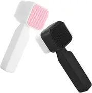 PLAFOPE Facial Exfoliator Tool Double Sided Silicone Brush for Deep Cleaning Gentle Face Wash for Women and Men