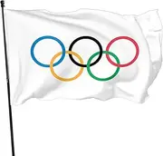 Olympic Flag 3x5 ft Olympics Decorations 2024 Flags - Indoor and Outdoor Olympic Banner