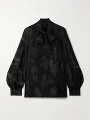 [Etro] Etro - Tie-detailed Chiffon-jacquard Blouse - Black - IT40 IT 40 Black