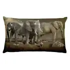 Elephant Stand Off, Rectangular Pillow