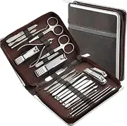 26 Pcs Stainless Steel Nail Clippers Manicure Set Dead Skin Scissor Cuticle Nipper Pedicure Care Tool Cleaning Grooming Kit