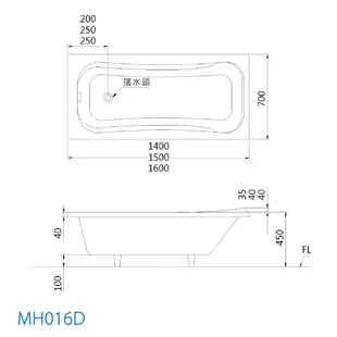 CAESAR 凱撒衛浴 MH016D MH016E MH016F 崁入式浴缸 免運