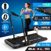 BLACK LORD Treadmill 2 IN 1 Electric Walking Pad 400mm Hydraulic Foldable Black
