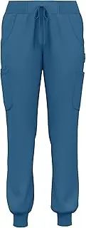[PANDAMED SCRUBS] Stretch Rib Scrubs Jogger Pants - Pandamed Women Full Elastic Waistband Roomy Pockets Nurse Scrubs Uniforms Pants PSP732