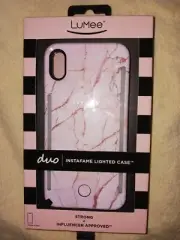 LuMee Apple iPhone XS Max Duo Marble Case - Rose Marble