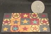 Welcome Mat "Horseshoes & Stars" 1:12 Carpet Rug Texas House Door Dollhouse Mini
