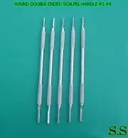 SET OF 5 PCS ROUND FORM DOUBLE ENDED SIEGEL SCALPEL HANDLE #3 #4 SURGICAL DENTAL