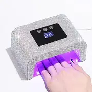 Bouzaak Portable Cordless UV LED Nail Lamp Powerful Nail Salon Curing Lamp Diamond Rhinestone Nail Dryer