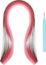 uxcell Paper Quilling Kit, 15.4 Inch 5mm Paper Quilling Strips with Blue Pen for Beginners DIY Hand Crafts Teaching Tools Flower Decoration(Red, Pack of 100)