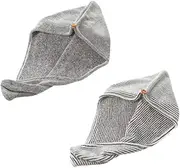 OFFIGAM 2Pcs Quick Drying Hair Towel Bamboo Charcoal Fiber Absorbent Caps for Women Fast Drying Comfortable Durable Hair Accessories Sky