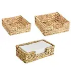 3PCS Hand Woven Rattan Tray Wicker Baskets for Tank Tray Wicker Tray for9072