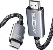 USB C to HDMI 3 Feet Cable [4K@60Hz, Aluminum Shell, Nylon Braided], Thunderbolt 3/4 Compatible with iPhone 15 Pro/Max, MacBook Pro/Air 2023, iPad Pro, Surface Book 2, Galaxy S23 and More