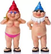 Outdoor Funny Garden Gnomes Statues Naughty Gnomes Ornament for Patio Outdoor