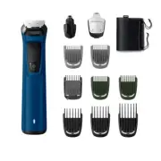 Philips Multi Grooming Kit MG7707/15, 12-in-1, Face, Head and Body,Blue,