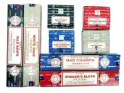 Lot of 8 Packs Satya Nag Champa Incense Sticks & Cones: Satya Sai Baba FRESH
