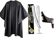 Fortive Men's Grooming Kit Includes Gentleman Razor, Beard Shaper Tool, Barber Cape, Apron - Face the Day with Confidence, Expertly Crafted for Precision Hair Cutting (Model 1)