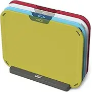 Joseph Joseph Duo Icon 4-Piece Colour Coded Chopping Board Set with Storage Stand, Multi-Colour