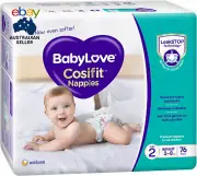 Babylove Cosifit Infant Nappies Size 2 (3-8Kg) | 1 Month Supply 228 Pieces (3 X