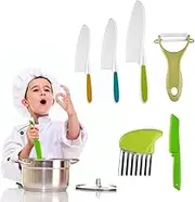 Children's Knife Set, Children's Knife, Kitchen Knife Set, Safety Chef's Knife, 6 Pieces, for Cutting and Cooking Fruit or Vegetables