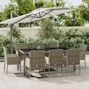 Garden Dining Set with Cushions Outdoor Furniture Setting Poly Rattan vidaXL