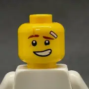 Lego New Minifig Yellow Head Dual Side Fighter Scar Face Bandage Face Determined