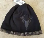 NWT Hot Shot Realtree YOUTH Black Fleece CAMO Beanie Cap HAT HUNTING