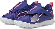 [PUMA] Unisex-Child Ultra Play Hook and Loop Turf Training Sneaker, Lapis Lazuli White-Sunset Glow